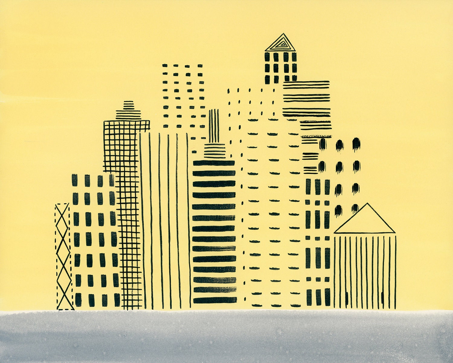 Yellow Cityscape  / 10x8 print
