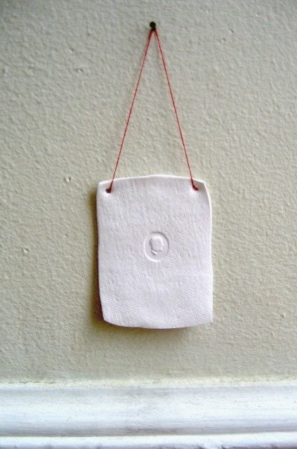 gentleman profile porcelain tag
