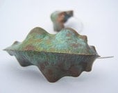 Veridgris Copper Fold Formed Earrings - Canna Indica
