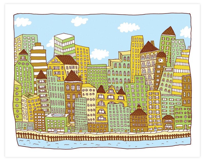 city by the sea - 11x14
