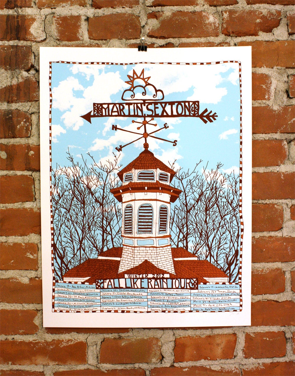 Martin Sexton - Hand-printed Gigposter