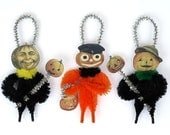 Halloween Primitive Ornaments - Chenille Halloween Decor Ornaments