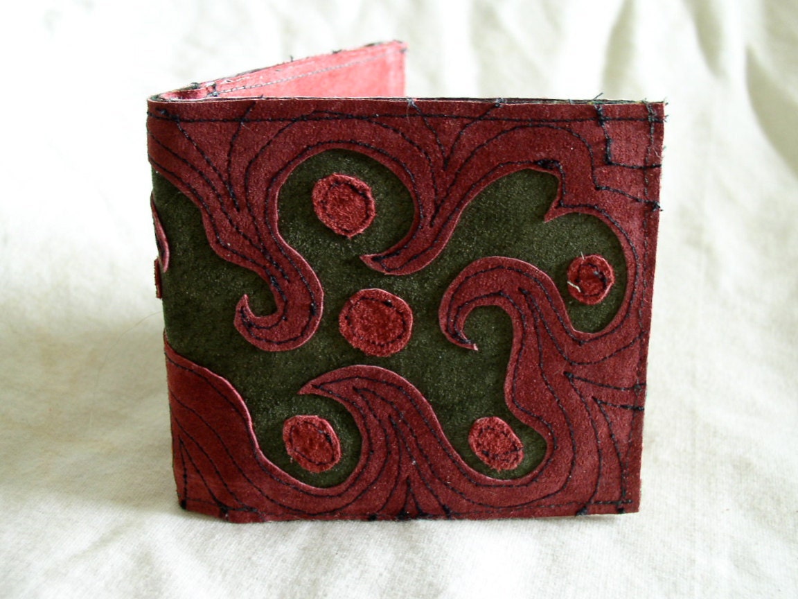 Billfold Wallet in Recycled Suede and Leather