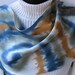 Hand Painted Fashion- Luxury Silk Scarf for Women-Golden Swirl-womens fall and winter fashion accessory