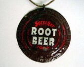 Recycled Root Beer Soda Bottle Cap Pendant
