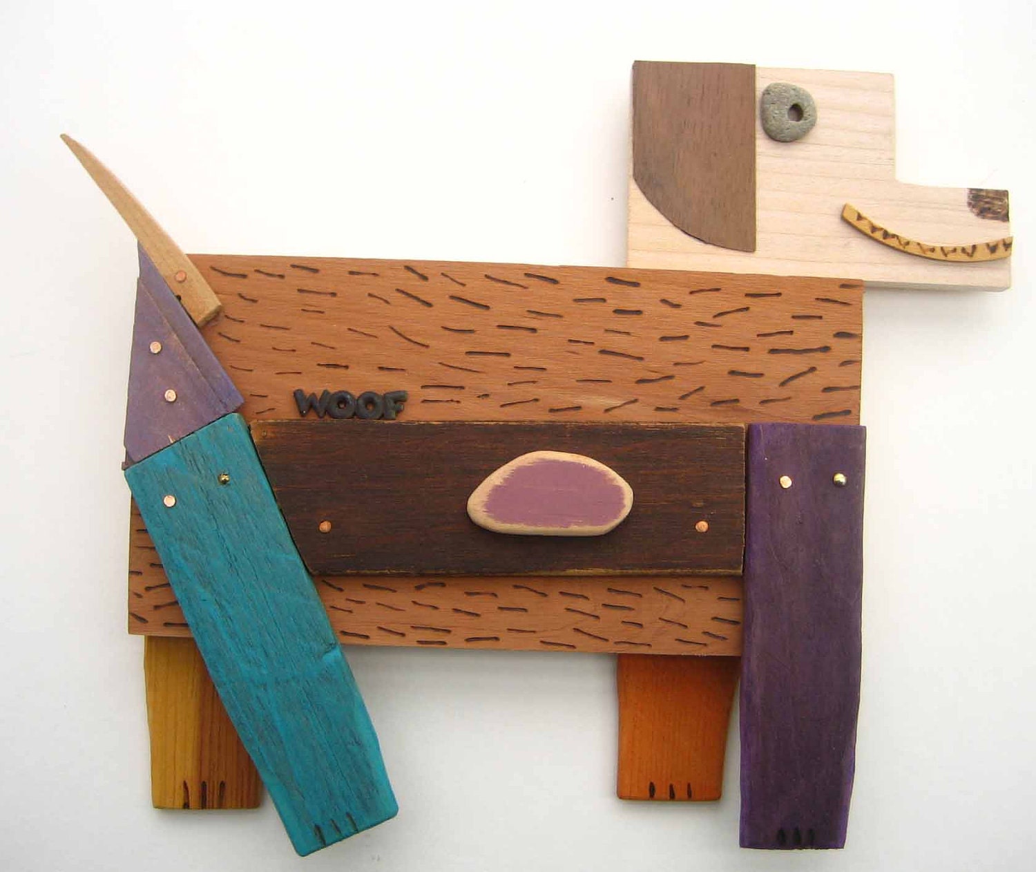 Recycled Wooden Dog Assemblage