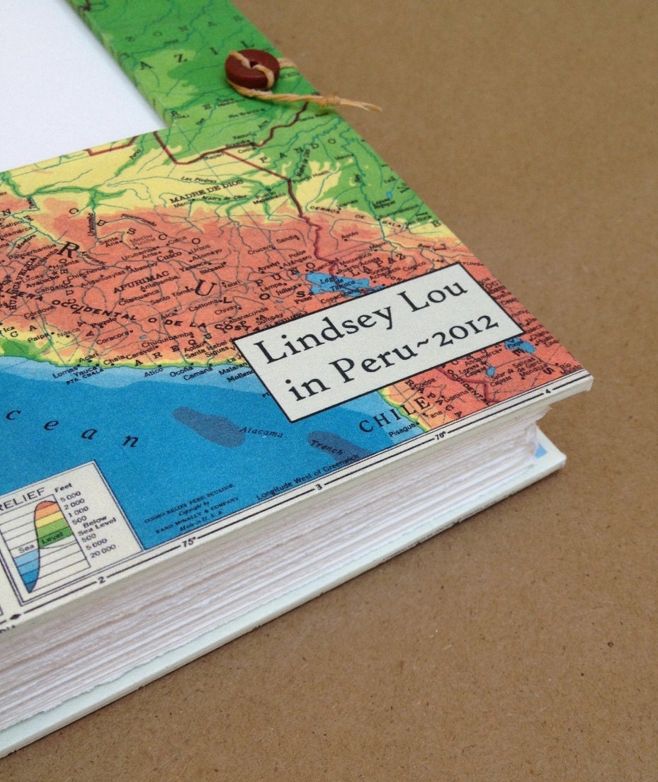 Personalized Versatile Travel Journal with Map Handmade for Artists, Collectors and Writers Made to Order for You
