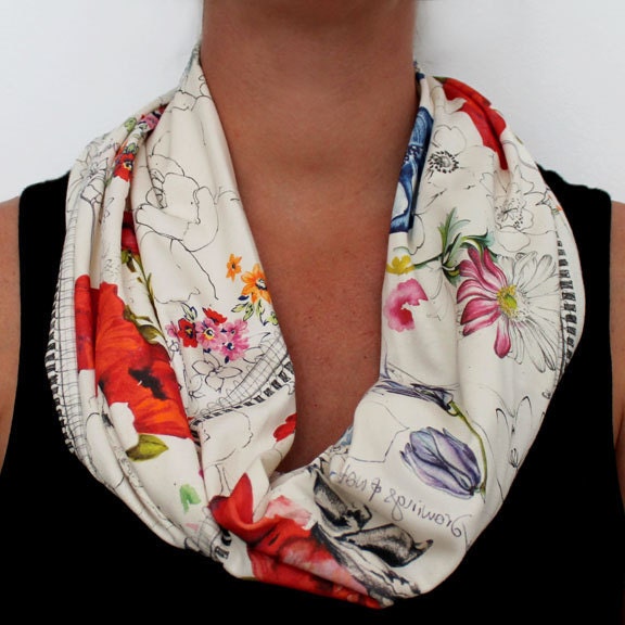 Organic Cotton Knit Scarf - Sketchbook