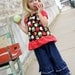 Triple Ruffle Denim Pants and Apple Peasant Top Set