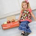 Triple Ruffle Denim Pants and Apple Peasant Top Set