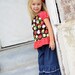 Triple Ruffle Denim Pants and Apple Peasant Top Set
