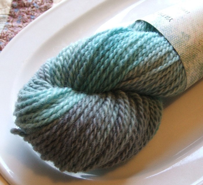 Hand Dyed Bulky American Grown and Processed Wool Yarn SEAWORTHY 130 yards