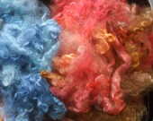 Hand Dyed Border Leicester Wool Fleece Locks 2 oz MIXED