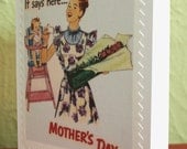 Mother's Day - Greeting Card - Vintage Urban Girl - Telling Stories Series