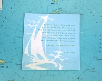 Twain Adventure Inspired Vintage Travel Magnet