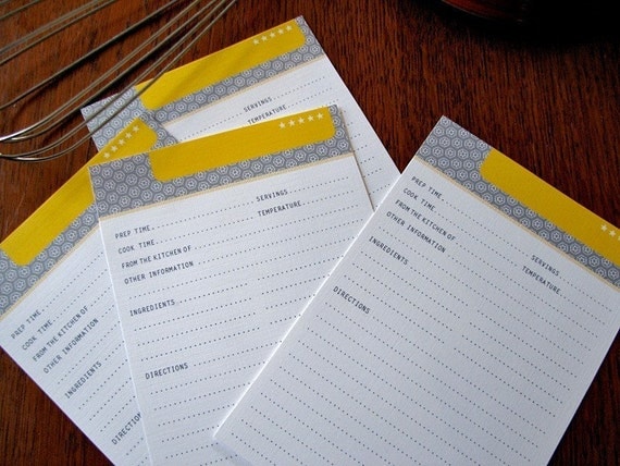 12 MUSTARD SEED 4x6 Recipe Cards in muslin bag