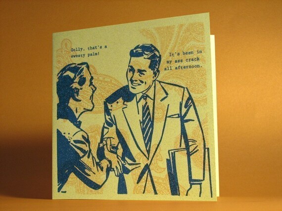 Hearty Handshake Mature Humorous Greeting Card