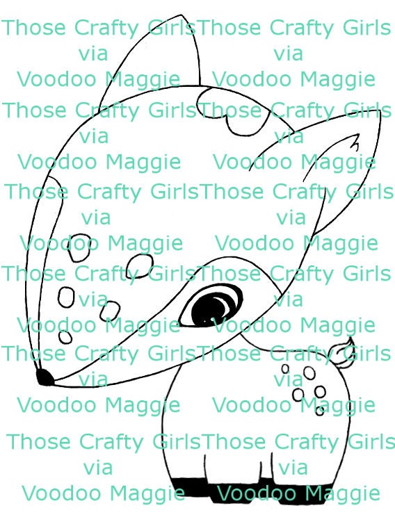Tiny Deer embroidery pattern or digi stamp