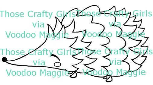 Hedgehog embroidery pattern or digi stamp