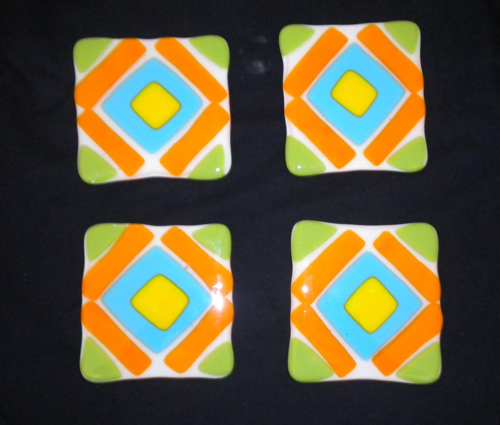 Glass Coaster Set -  Citrus Cool