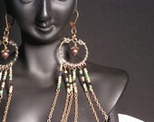 Small antique brass earings
