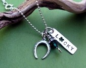 lucky charms sterling silver necklace .. I Feel Lucky..