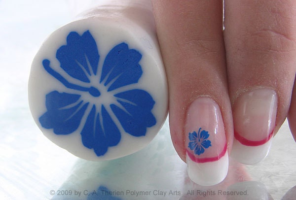 Blue Forget-Me-Not Fimo Nail Art / Scrapbooking Slices