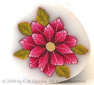 RAW Red Poinsettia Polymer Clay Cane