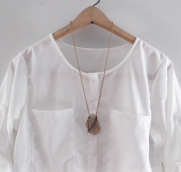 no. 490 - chalcedony and chain tangle necklace
