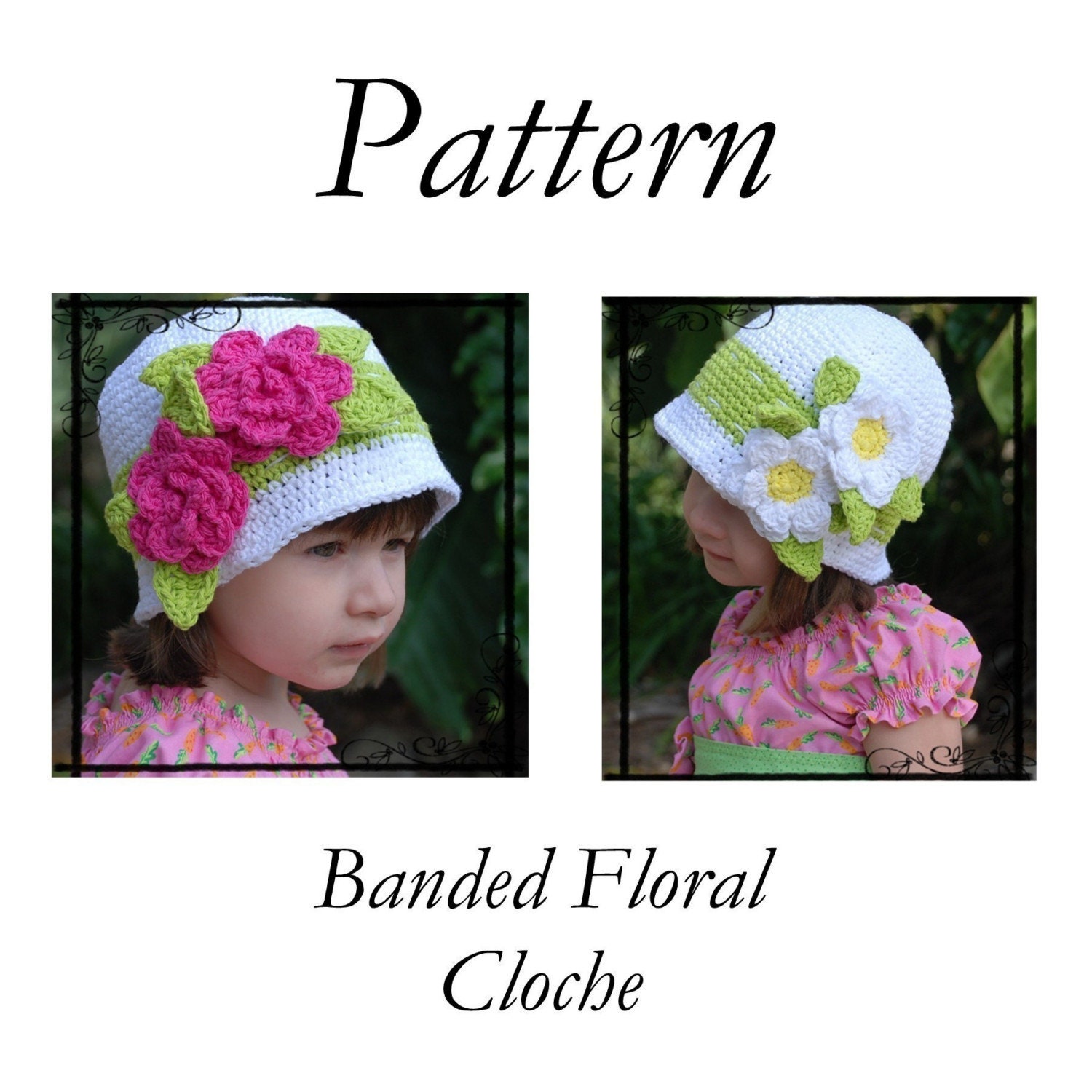 Ebook Pattern Crochet Banded Floral Cloche