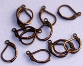 Antique copper  plated leverback earwires ---50 pcs