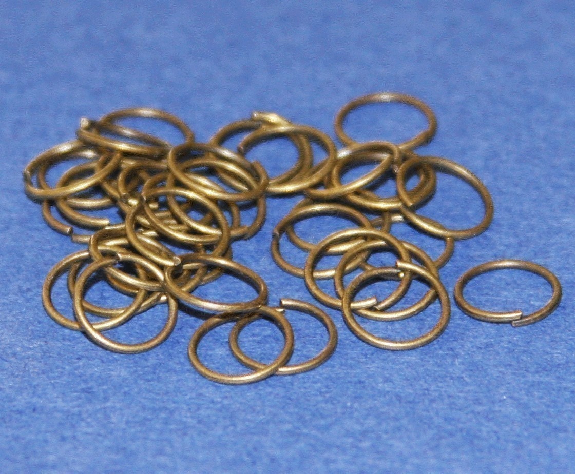 Nickel free antiqued brass jumprings 8mm - 200