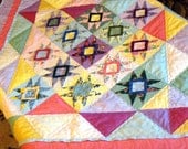 Quilted Table Topper  Wall Hanging Baby Quilt