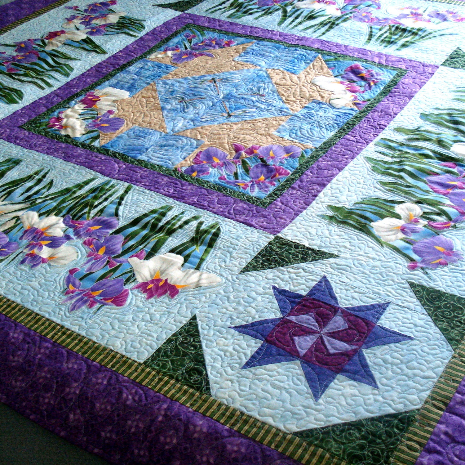Quilted Wall Hanging The Iris Garden