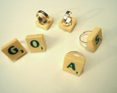 scrabble ring - customize your own - PLASTIC // FREE SHIPPING //