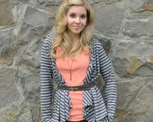Leslie striped cardigan in hemp and organic cotton jersey