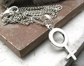 FEMALE SYMBOL Charm Necklace, 16 inch long, diff length or charm avail, great gift for the feminist in your life, best seller