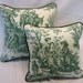 2 Decorative Pillow covers in "Country life" by Waverly toile fabric, 100% cotton