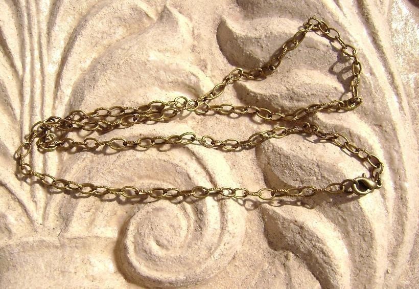 5 Antique Brass Chain Necklaces For Your Pendants 16 to 22in CUSTOM ORDERS AVAILABLE.