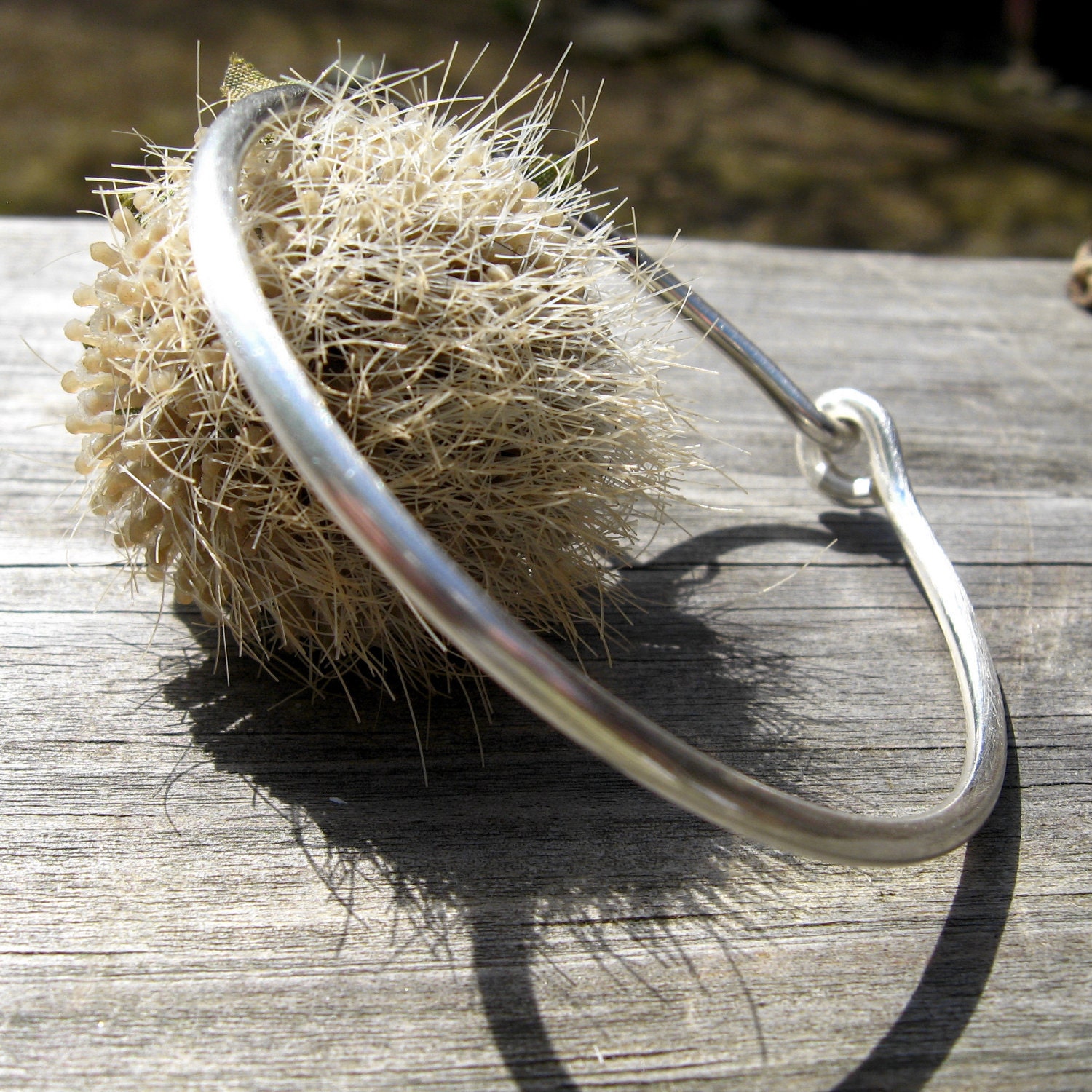 Bright Brushed Thick Sterling Silver Minimalist Bracelet