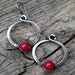 Apple Red Coral Hoops sterling silver hoop red coral earrings