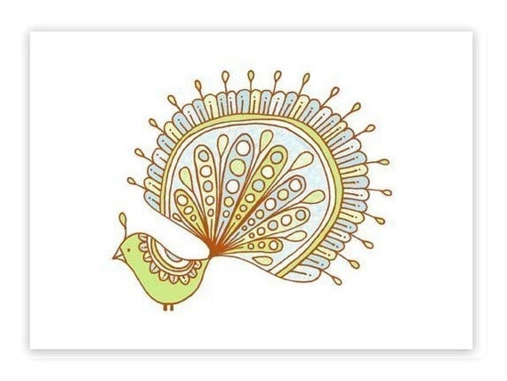 Lemon -limited edition gocco screen print -Exotic Bird Series 5x7