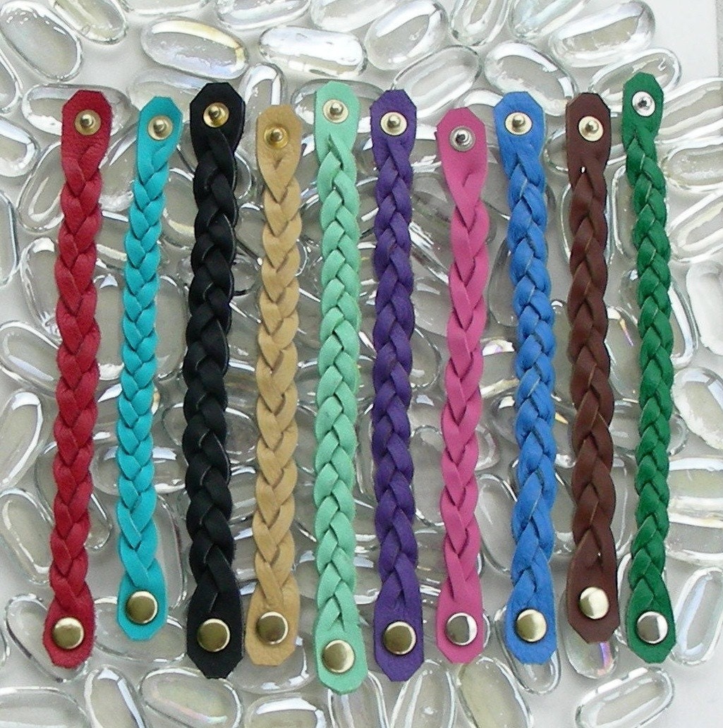 Leather Mystery Braid Wristbands