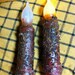 Battery candle LED 4" cinnamon wax dipped primitive tapers SET OF 2
