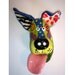 Dog Mask Ceramic Wall Hanging, One-of-a-Kind, Medium, Handmade by Dottie Dracos, 7.5x6