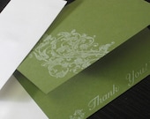 On Sale - Green Gocco Printed Filligree Thank You 10 Pack