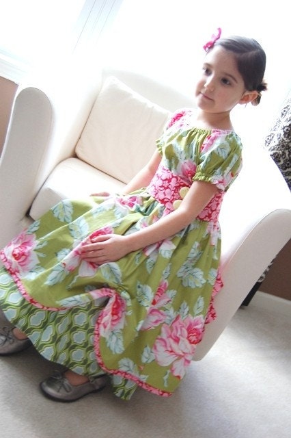 You had me at hello Easter Dress Hello Roses Heather Bailey Pink Green Aqua Ruffles Sister Set