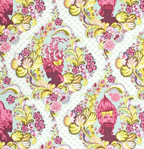 Tula Pink Parisville Cameo Sky Yellow 1 yard Fabric More Available