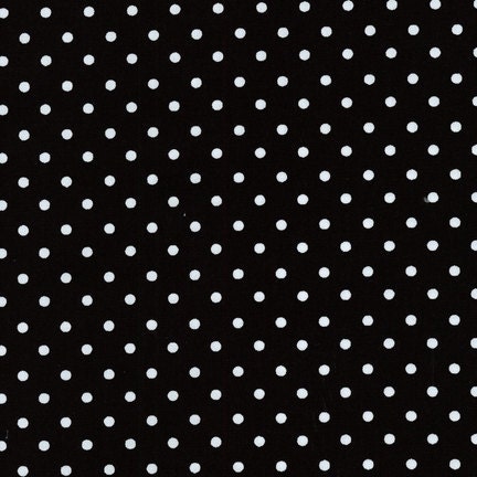 Robert Kaufman Black White Small Polka Dot dots Fabric 1 Yard-- More yardage available