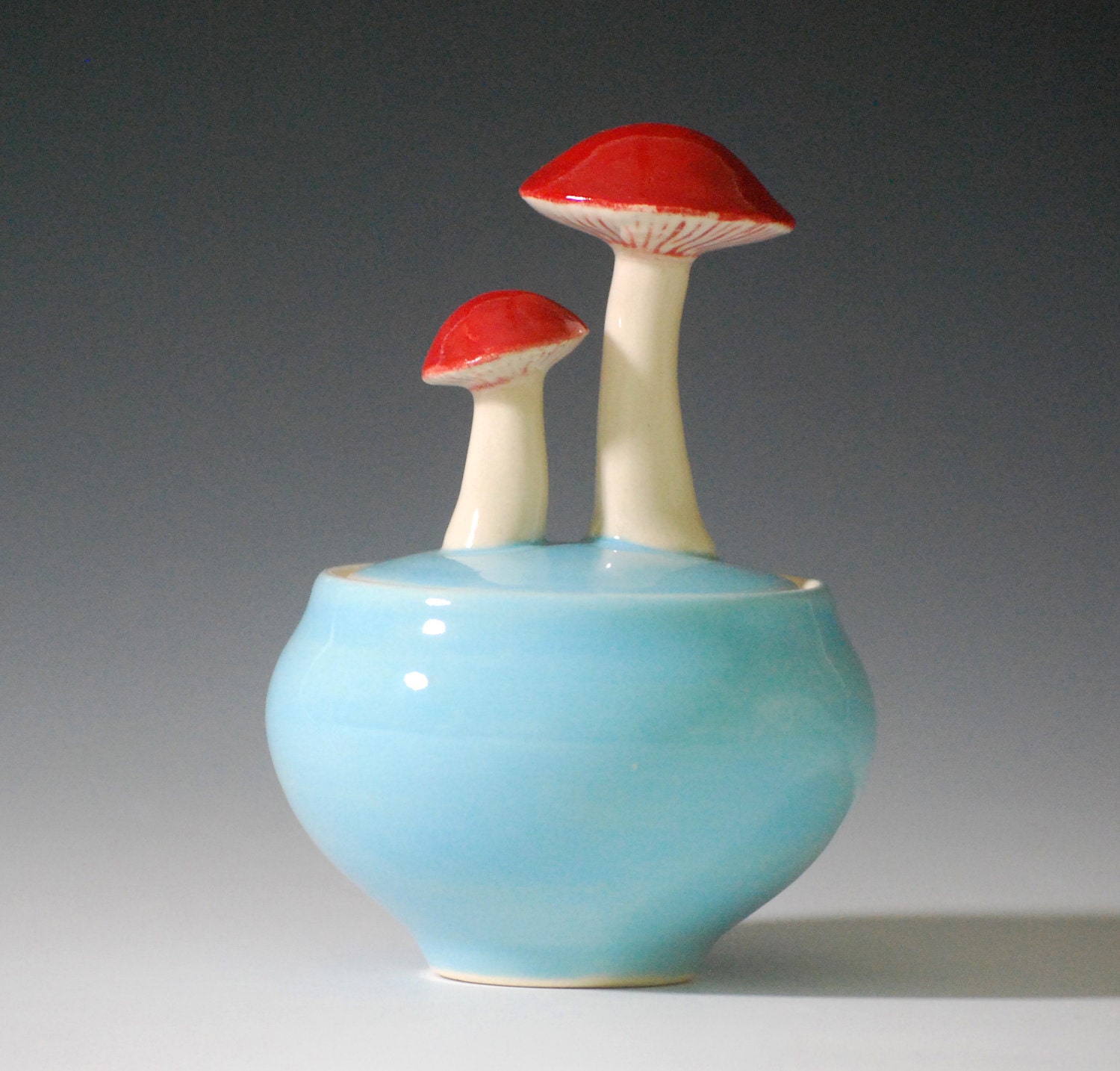 mushroom jar, blue